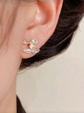 925 Sterling Silver Cubic Zirconia Stud Earrings Dainty Crystal Earrings